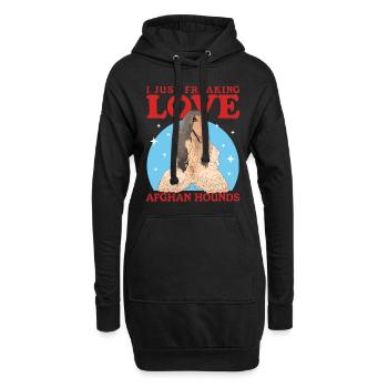 Lévrier afghan chien propriétaire de chien cadeau - Sweat-shirt à capuche long Femme - noir - Devant