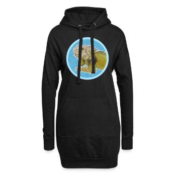 Leguan Reptilien Eidechse Leguane Geschenk - Hoodie-Kleid - Schwarz - Vorne
