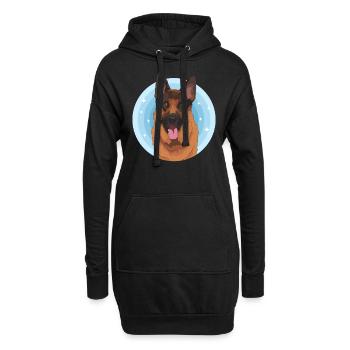 Cadeau Berger Allemand - Sweat-shirt à capuche long Femme - noir - Devant