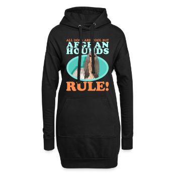 Lévrier afghan chien propriétaire de chien cadeau - Sweat-shirt à capuche long Femme - noir - Devant