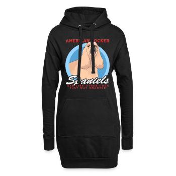 Cadeau Cocker Spaniel Américain - Sweat-shirt à capuche long Femme - noir - Devant
