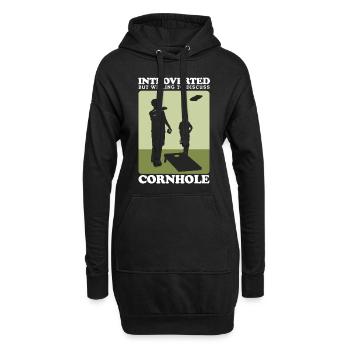Cornhole Player Blind Hole Sac de haricots cadeau - Sweat-shirt à capuche long Femme - noir - Devant