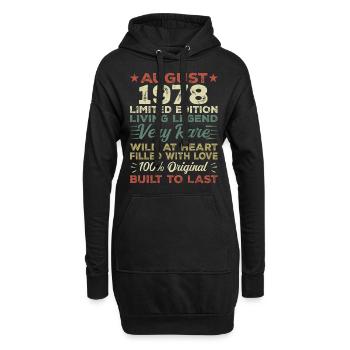 Août 1978 - Idée cadeau pour Août 1978 - 1978 - Sweat-shirt à capuche long Femme - noir - Devant