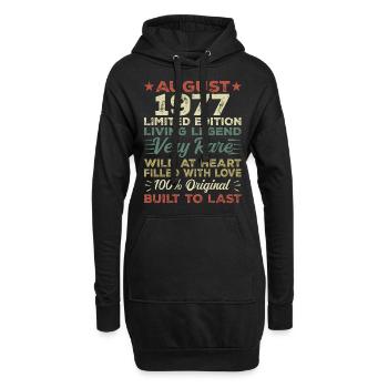 August 1977 - Geschenkidee Für August 1977 - 1977 - Hoodie-Kleid - Schwarz - Vorne