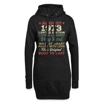 August 1973 - Geschenkidee Für August 1973 - 1973 - Hoodie-Kleid - Schwarz - Vorne