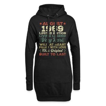 Août 1969 - Idée cadeau pour Août 1969 - 1969 - Sweat-shirt à capuche long Femme - noir - Devant