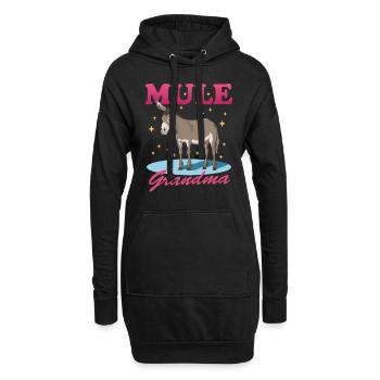 Maultier Oma Maulesel Muli Maultiere Geschenk - Hoodie-Kleid - Schwarz - Vorne