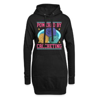 Crochet Crochet Crochet Crochet Fil Cadeau - Sweat-shirt à capuche long Femme - noir - Devant