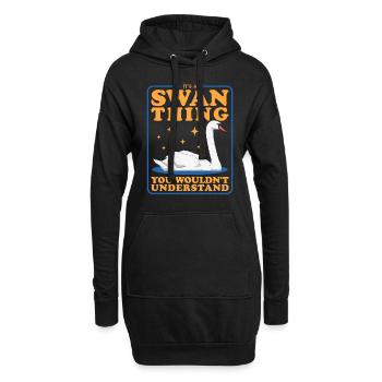 Schwan Schwanenliebhaber Schwäne Geschenk - Hoodie-Kleid - Schwarz - Vorne