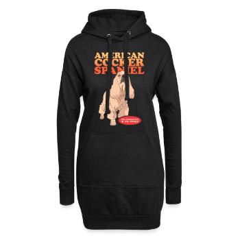 Cocker américain épagneul chien cadeau - Sweat-shirt à capuche long Femme - noir - Devant