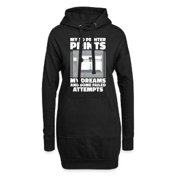 Filament d’imprimante 3D Impression 3D Impression 3D Imprimante 3D - Sweat-shirt à capuche long Femme - noir - Devant