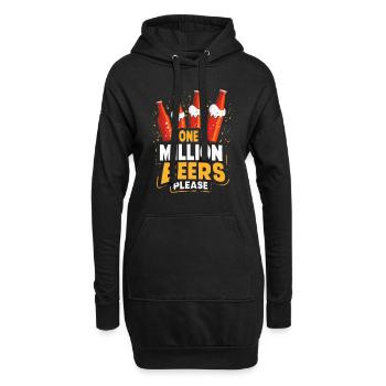 Un million de bières s’il vous plaît - Dicton drôle d’hommes - Sweat-shirt à capuche long Femme - noir - Devant