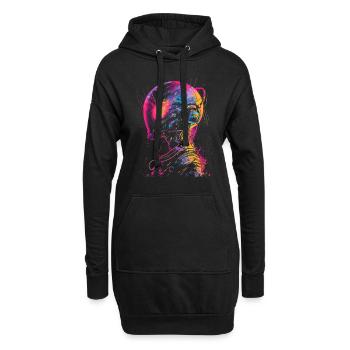DJ Alien Alien avec casque Festival UFO - Sweat-shirt à capuche long Femme - noir - Devant