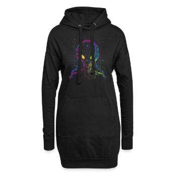 UFO Alien DJ Alien Festival Alien avec écouteurs - Sweat-shirt à capuche long Femme - noir - Devant