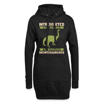 Brontosaurus Dino Geschenk - Hoodie-Kleid - Schwarz - Vorne