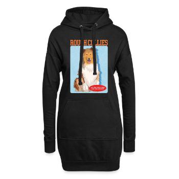 Collie Hunde Langhaarcollie Collies Geschenk - Hoodie-Kleid - Schwarz - Vorne