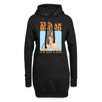 Lévrier afghan chien chien propriétaire cadeau - Sweat-shirt à capuche long Femme - noir - Devant