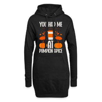 Pumpkin Spice Latte Herbst Halloween Kürbis Gewürz - Hoodie-Kleid - Schwarz - Vorne