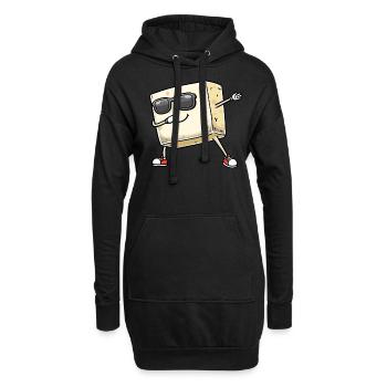 Tofu dansant pour les végétaliens et les amateurs de tofu - Sweat-shirt à capuche long Femme - noir - Devant