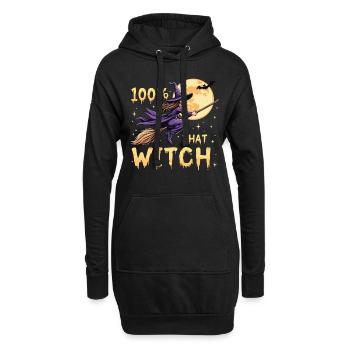 Costume de sorcière d’Halloween Balai de sorcière - Sweat-shirt à capuche long Femme - noir - Devant