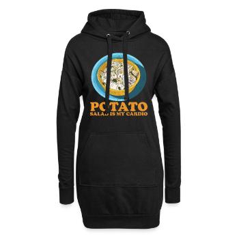 Salade de pommes de terre Cadeau de salade de pommes de terre - Sweat-shirt à capuche long Femme - noir - Devant