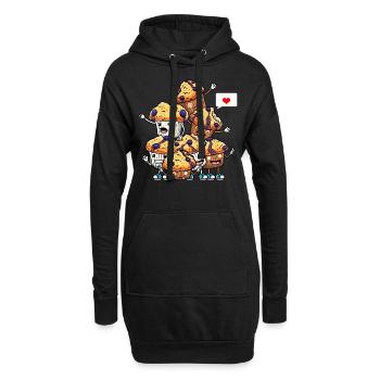 Lustige Blaubeermuffins-dessert-enthusiasten - Hoodie-Kleid - Schwarz - Vorne
