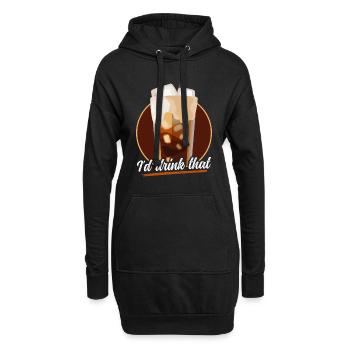 Eiskaffee Iced Coffee Kaffeeliebhaber Geschenk - Hoodie-Kleid - Schwarz - Vorne