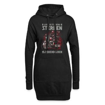 Biker Knight Design Lieber stehend sterben - Hoodie-Kleid - Schwarz - Vorne