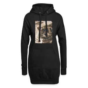 OVNI rétro vintage étrange Alien Ski raton laveur - Sweat-shirt à capuche long Femme - noir - Devant