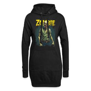 Conception de zombie d’Halloween - Sweat-shirt à capuche long Femme - noir - Devant