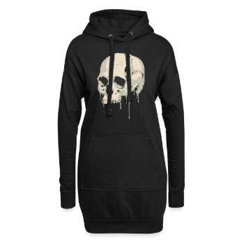 Crâne Halloween Drop Look - Crâne Squelette - Sweat-shirt à capuche long Femme - noir - Devant
