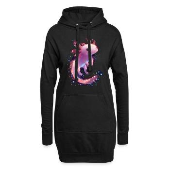 Axolotl lumineux mystique pour les amoureux des animaux - Sweat-shirt à capuche long Femme - noir - Devant