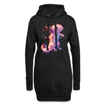 Axolotl magique lumineux avec électricité - Sweat-shirt à capuche long Femme - noir - Devant