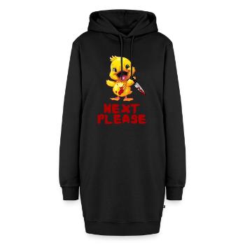 Canard avec couteau - Suivant s’il vous plaît drôle effrayant - Sweat-shirt à capuche long Femme - noir - Devant