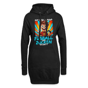 Football et jeux d’argent Anniversaire garçon 11 ans - Sweat-shirt à capuche long Femme - noir - Devant
