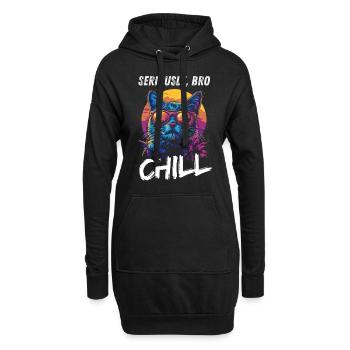 Sérieusement Bro Chill Cat Gamer Mème - Sweat-shirt à capuche long Femme - noir - Devant