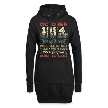 1994 Oktober 1994 Geburtstag Oktober 1994 Original - Hoodie-Kleid - Schwarz - Vorne