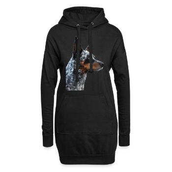 Australischer Treibhund - Hoodie-Kleid - Schwarz - Vorne