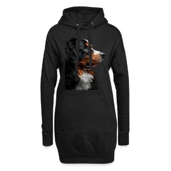 Bouvier bernois - Sweat-shirt à capuche long Femme - noir - Devant