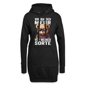 Wir brauchen mehr von meiner Sorte - Hoodie-Kleid - Schwarz - Vorne