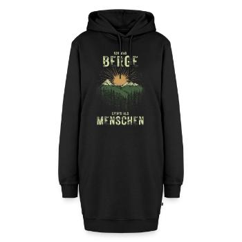 La montagne plutôt que l’homme Randonnée pour les amoureux de la nature - Sweat-shirt à capuche long Femme - noir - Devant