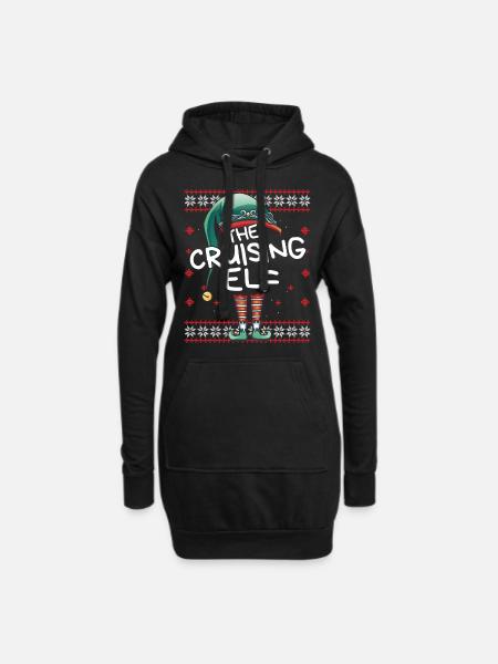 Cruising Elf Lustiges Weihnachtsoutfit für Familie - Hoodie-Kleid - Schwarz