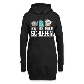 Just Let Me Sleep T-shirt de nuit - Sweat-shirt à capuche long Femme - noir - Devant