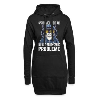 Ne me parlez pas, vous avez déjà assez de problèmes - Sweat-shirt à capuche long Femme - noir - Devant