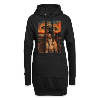 Chien - Sweat-shirt à capuche long Femme - noir - Devant