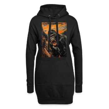 Gorille - Sweat-shirt à capuche long Femme - noir - Devant