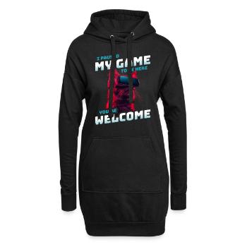 I just paused my game to be here - Katze mit VR - Hoodie-Kleid - Schwarz - Vorne
