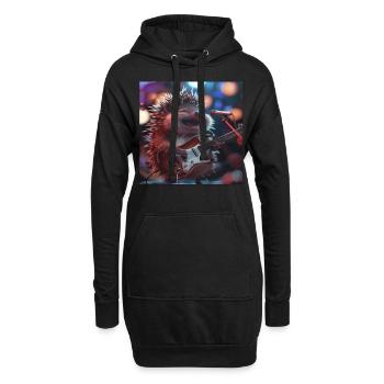 Igel - Hoodie-Kleid - Schwarz - Vorne