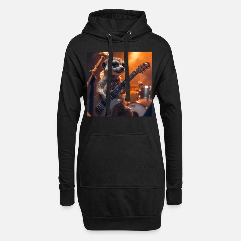 Erdmännchen - Hoodie-Kleid - Schwarz