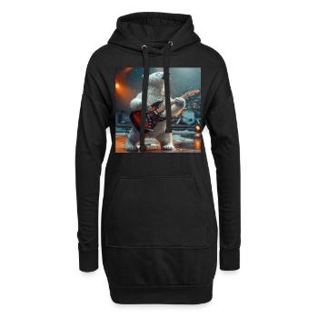 ours blanc - Sweat-shirt à capuche long Femme - noir - Devant
